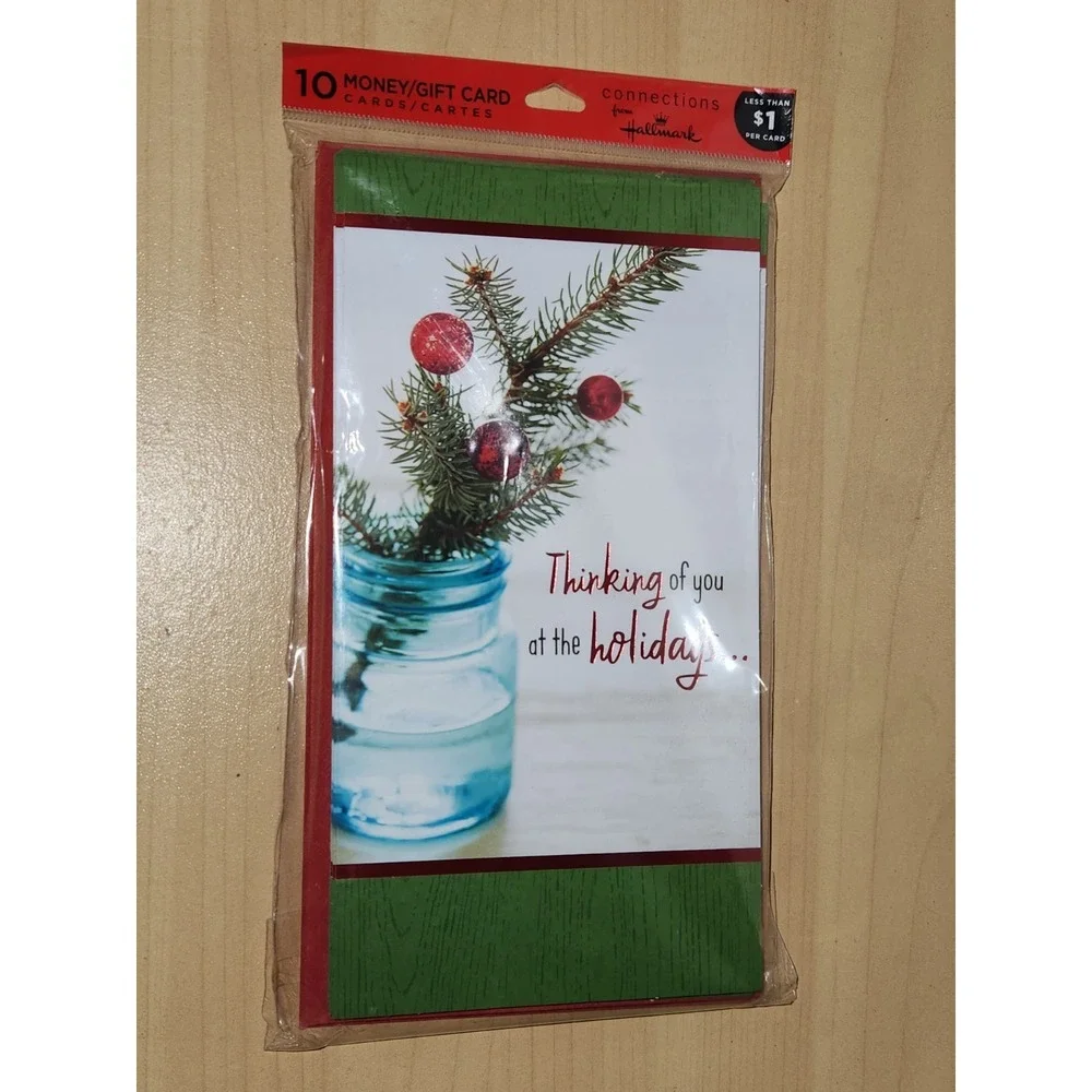 Hallmark Connections Thinking Of You 10 Christmas Holiday Gift Envelopes~NEW